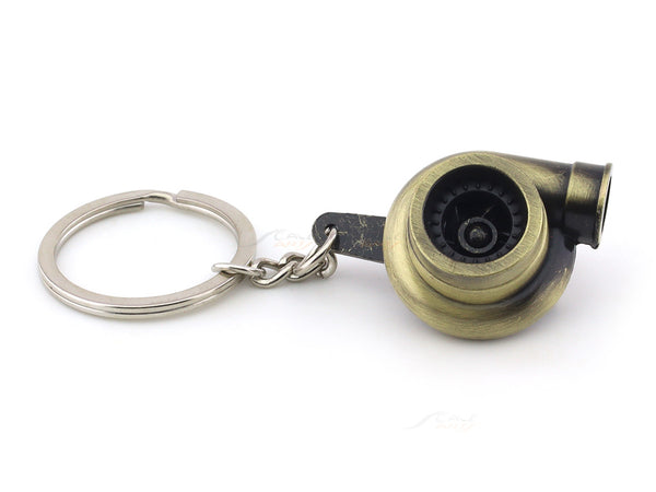 Car Turbo golden metal keyring / keychain