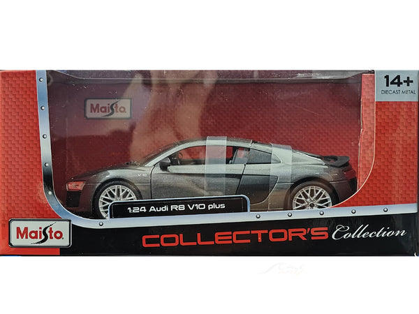 Audi R8 V10 Plus grey 1:24 Maisto licensed diecast Scale Model car