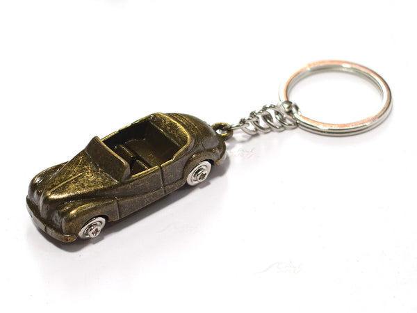 Vintage Car style Brass color metal keyring / keychain