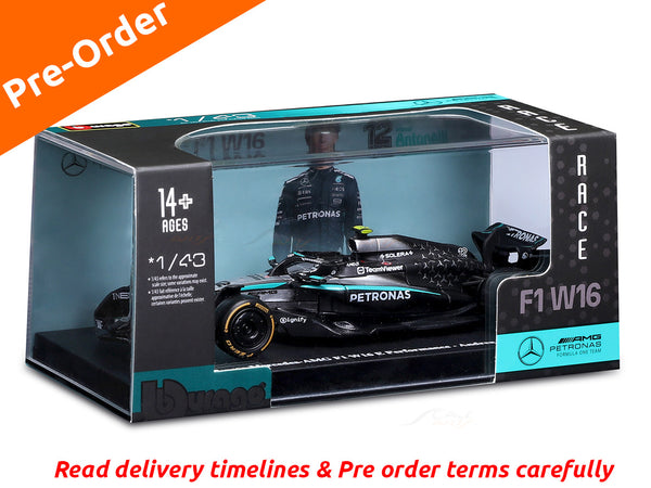 Pre Order : 2025 Mercedes-AMG Petronas W16 No12 Australia GP 1:43 Bburago licensed Formula 1 diecast scale model