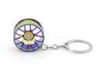 Wheel rim multicolor keyring / keychain