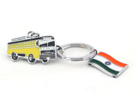 Yellow Bus metal keyring / keychain