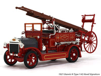 1921 Dennis N Type Fire engine 1:43 Road Signature Yatming diecast scale model truck.