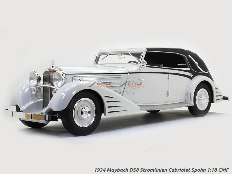 「パティ」: Valerion (Matt white ) 1934 Maybach DS8 Stromlinien Cabriolet Spohn 1:18 CMF scale model