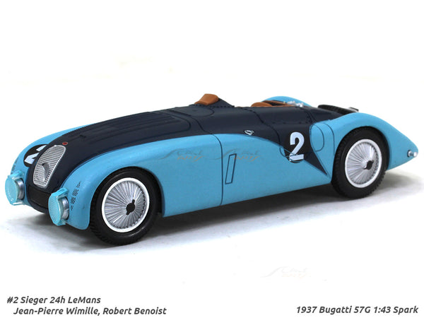 1937 Bugatti 57G Sieger 24h Lemans 1:43 Spark diecast Scale Model Car