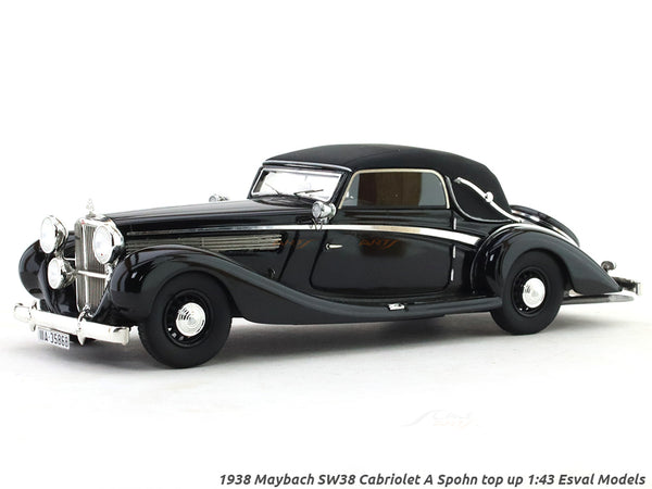 1938 Maybach SW38 Cabriolet A Spohn top up 1:43 Esval Models scale model car.