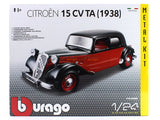 1938 Citroen 15 CV TA 1:24 Bburago Model Kit car diecast scale model.