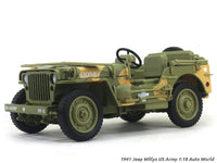 1941 Jeep Willys US Army camouflage 1:18 Auto World diecast scale model car.
