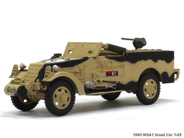 1943 M3A1 Scout Car 1:43 diecast Scale Model military vehicle.