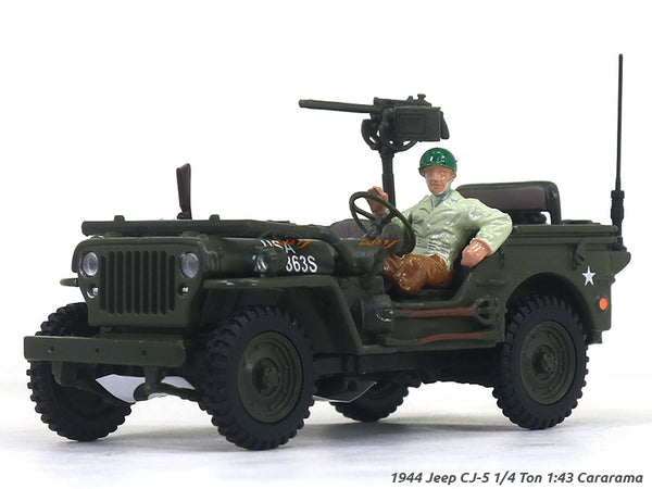 1944 Jeep CJ-5 1/4 Ton US Army 1:43 Cararama diecast Scale Model Car.
