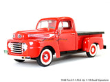 1948 Ford F-1 Pickup with Flatbed cover red 1:18 Road Signature Yatming diecast scale model car.