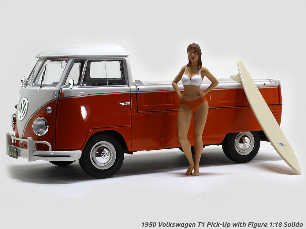 1950 Volkswagen T1 Pick-Up with Figure 1:18 Solido scale model car