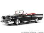 1957 Chevy Bel Air Convertible black 1:18 Motormax diecast scale model car.