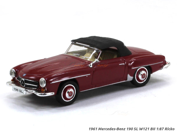 1961 Mercedes-Benz 190 SL W121 BII softtop red 1:87 Ricko HO Scale