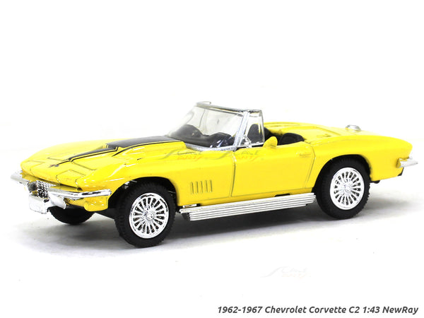 Voiture Miniature Chevrolet Corvette 1967 Jaune - Échelle 1/43 - NewRay - Modèle Collection Américaine - 3