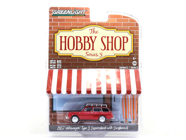 1962 Volkswagen Type 3 Squareback with Surfboards 1:64 Greenlight diecast Scale Model car