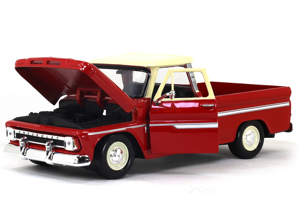 Maquette Chevrolet C-10 Fleetside 1966 Rouge 1:24 - MotorMax, Portes Ouvrantes