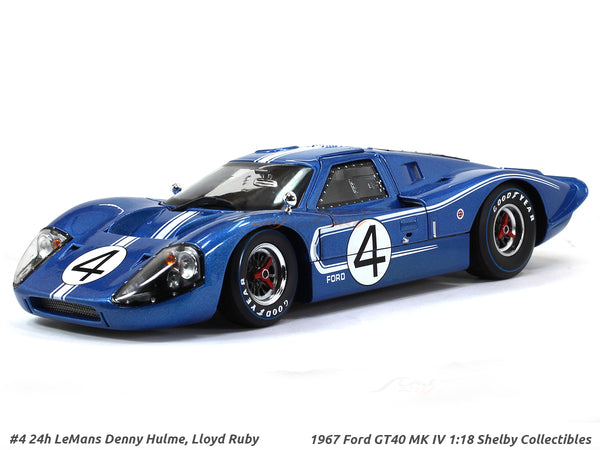 1967 Ford GT40 MK IV #4 1:18 Shelby Collectibles diecast scale model car.