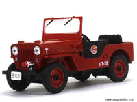 1969 Jeep Willys Fire dept 1:43 diecast Scale Model Car.