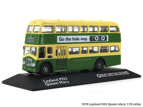 1970 Leyland PD3 Queen Mary 1:76 Atlas diecast scale model bus.