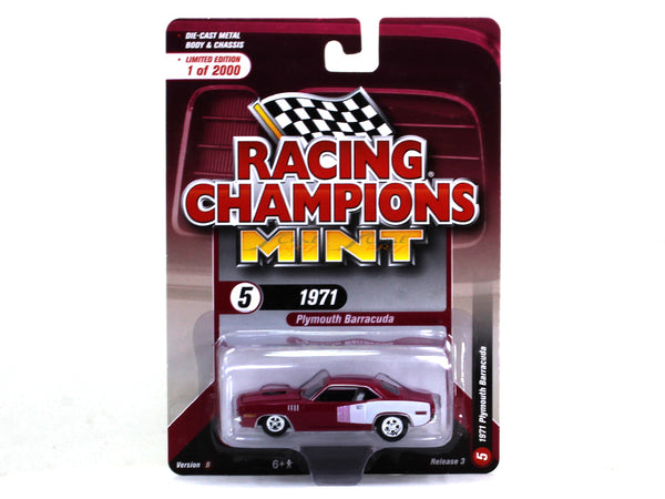 1971 Plymouth Barracuda 1:64 Racing Champions diecast Scale Model car.