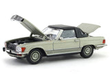 1973 Mercedes-Benz 450 SL Roadster smoke silver 1:64 GFCC diecast scale miniature car.