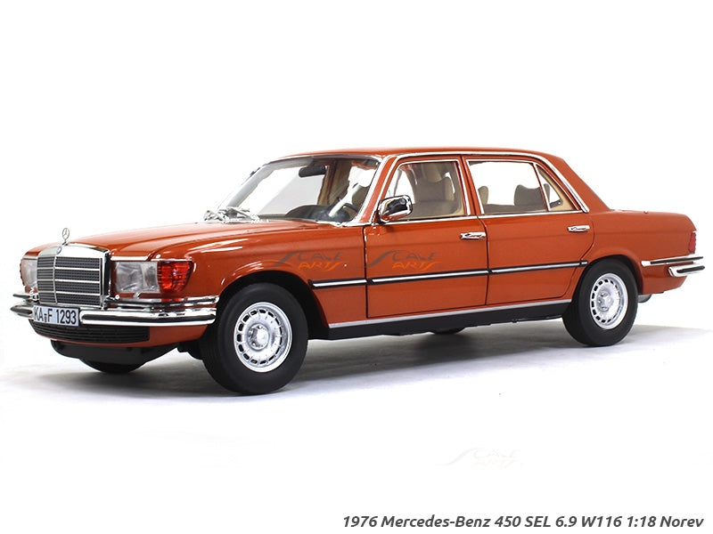 ノレブ 1/18 メルセデスベンツ 450 SEL 6.9 1976 1976 Mercedes-Benz 450 SEL 6.9 W116 orange 1:18 Norev diecast
