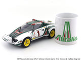 1977 Lancia Stratos HF #1 Winner Monte Carlo 1:18 Kyosho & coffee mug set scale model miniature