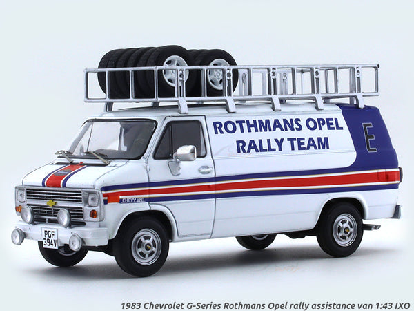 1983 Chevrolet G-Series Rothmans Opel rally assistance van 1:43 IXO scale model