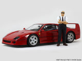 1987 Ferrari F40 red with Enzo figure 1:18 KK Scale diecast Scale Model Car.