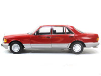 1987 Mercedes-Benz 560 SEL W126 red 1:18 Norev diecast scale model car.