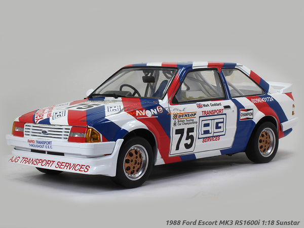 Sunstar 1/18 Ford Escort RS 1600i MK3 Diamond White RHD – Modèle Diecast – Réf 4997R