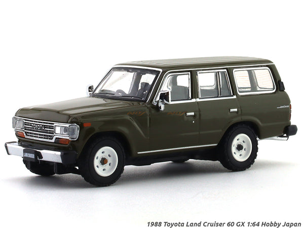 1988 Toyota Land Cruiser 60 GX olive green 1:64 Hobby Japan diecast scale model