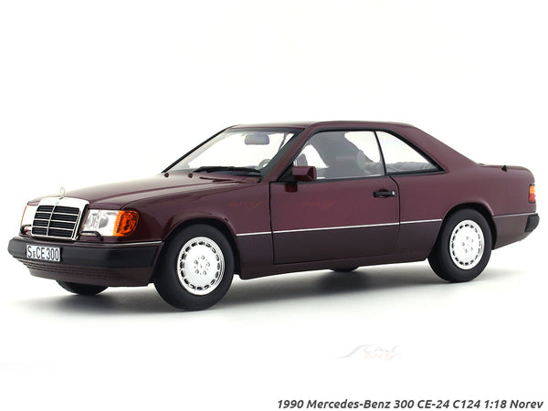 1990 Mercedes-Benz 300 CE-24 C124 maroon 1:18 Norev diecast scale model car collectible