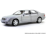 1998 Mercedes-Benz S Class S600 silver 1:18 Norev diecast scale model car collectible.