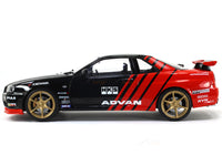 1999 Nissan Skyline GT-R R34 Advan Drift 1:18 Solido diecast Scale Model car.