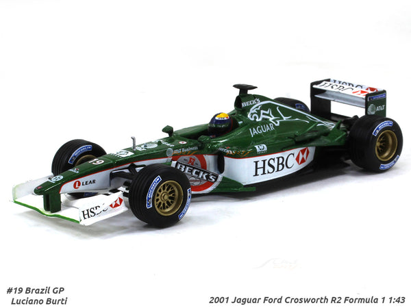 2001 Jaguar Ford Crosworth R2 Formula 1 Luciano Burti 1:43 diecast Scale Model Car.