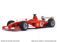 2002 Ferrari F2002 F1 Michael Schumacher 1:43 Hotwheels Elite diecast Scale Model Car.