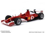 2002 Ferrari F2002 Fomula 1 Michael Schumacher 1:43 diecast Scale Model Car.