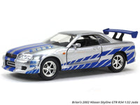 Brian's 2002 Nissan Skyline GTR R34 Fast & Furious 1:32 Jada diecast Scale Model Car.