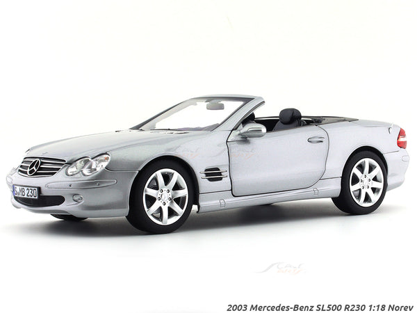 2003 Mercedes-Benz SL500 R230 silver 1:18 Norev diecast scale model car collectible