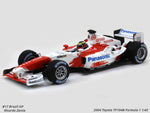 2004 Toyota TF104B Formula 1 Ricardo Zonta 1:43 diecast Scale Model Car.