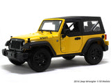 2014 Jeep Wrangler yellow 1:18 Maisto diecast Scale Model car.