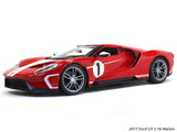 2017 Ford GT red 1:18 Maisto diecast Scale Model car.