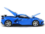 2020 Chevrolet Corvette Stingray C8 High Wing blue 1:18 Maisto diecast Scale Model car.