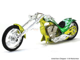 American Chopper Green 1:18 Motormax diecast scale model bike.