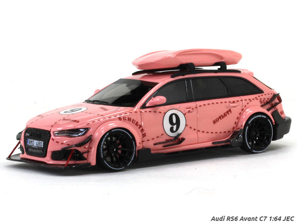 Audi RS6 Avant C7 Pink Pig 1:64 JEC scale model miniature car.