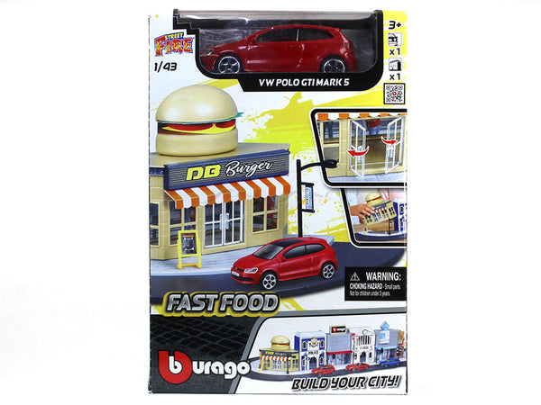 Fast Food shop diorama with car 1:43 Bburago kit.