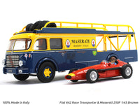Fiat 642 Race Transporter & Maserati 250F 1:43 Brumm diecast Scale Model Truck.