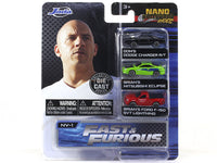 Fast and Furious Hollywood Nano rides set2 1.65" approx 1:87 Jada collectible.